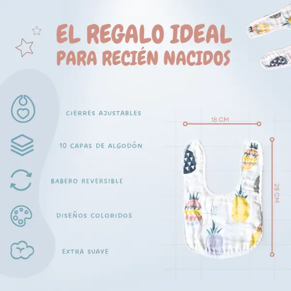 Baberos algodón bebé impermeables
