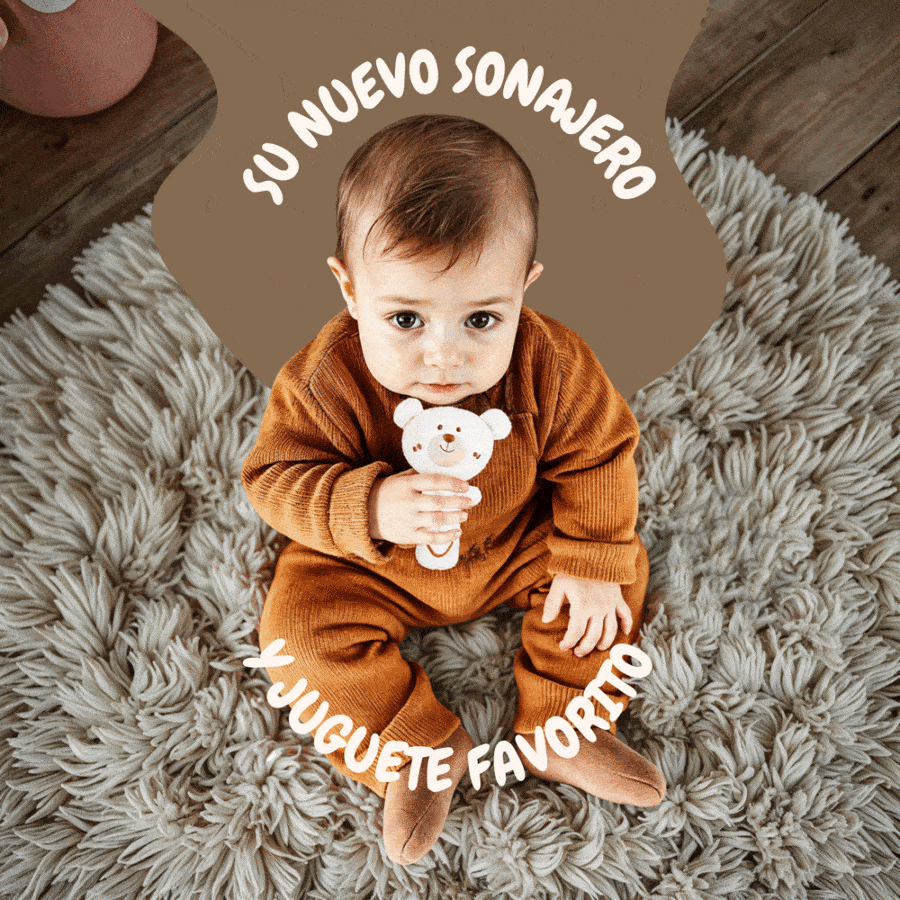 Sonajero Bebe 0-3 meses Osito Peluche Algodón Suave Juguetes 3-6 Regalo Recién Nacido Niño Niña