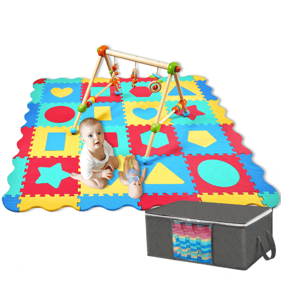 alfombra puzzle bebe tapete actividades goma eva piezas geometricas