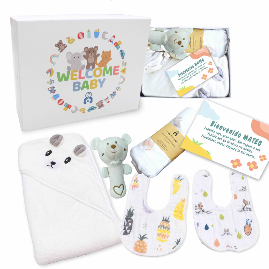set regalo bebe recien nacido cesta personalizada canastilla